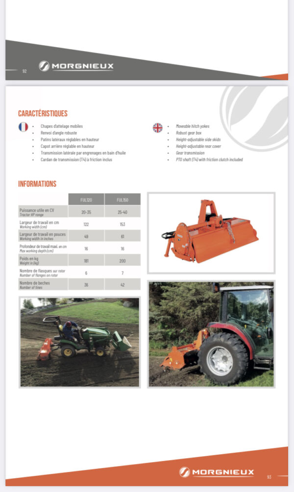 Fraise rotative lourde Morgnieux FUL120-7110